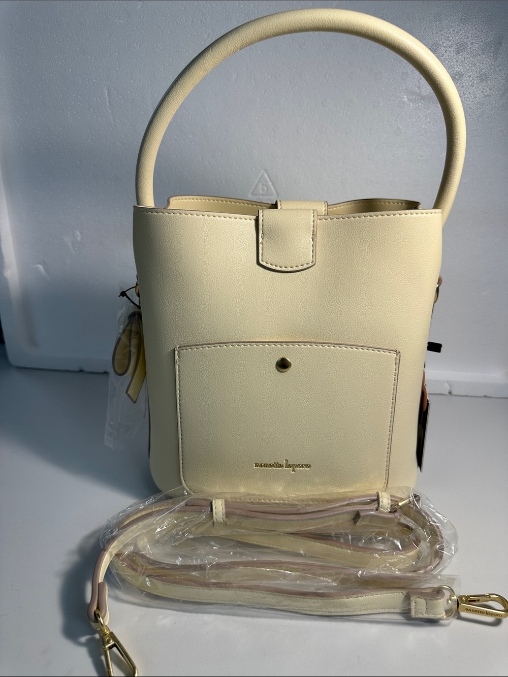 Nanette Lepore ISABELA Buttercream Shoulder or Convertible Bucket Bag-NWT - Picture 10 of 15